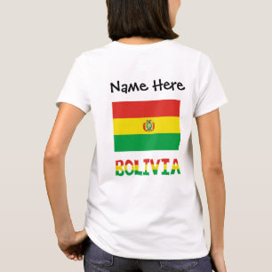 Bolivia Bolivian Flag Personalised Name Women's  T-Shirt