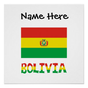 Bolivia Bolivian Flag Personalised Poster