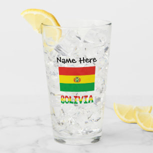 Bolivia Bolivian Flag Personalised Text Glass