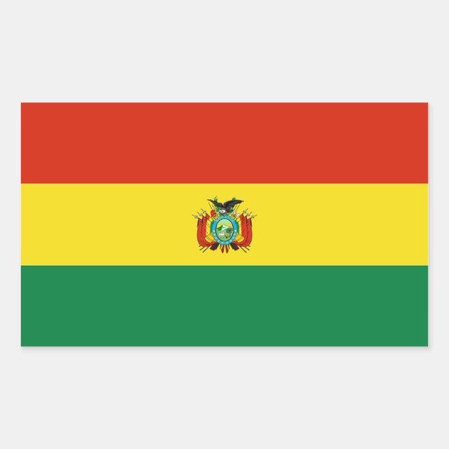 Bolivia/Bolivian Flag Rectangular Sticker (Front)