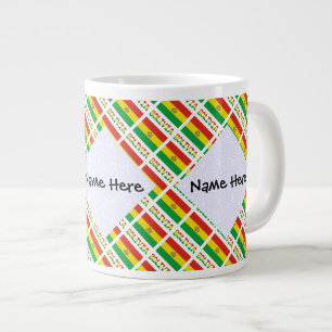 Bolivia Bolivian Flag Tiled Personalised  Large Coffee Mug