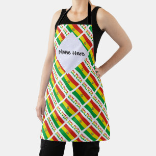 Bolivia Bolivian Flag Tiled Personalised Text Apron