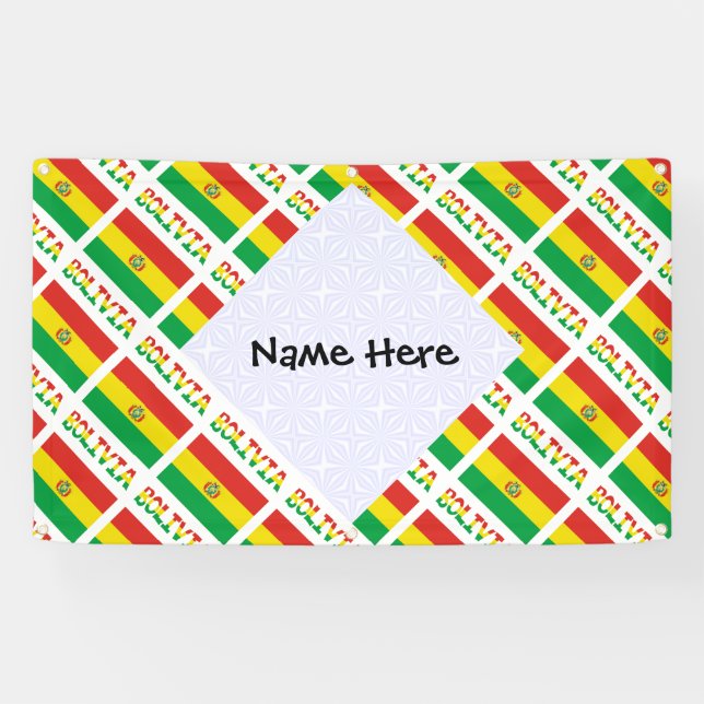 Bolivia Bolivian Flag Tiled Personalised Text Banner (Horizontal)