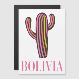 Bolivia cactus travel poster