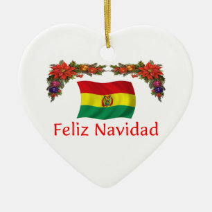 Bolivia Christmas Ceramic Ornament