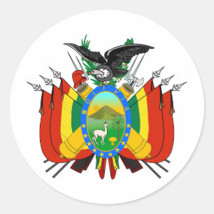 Bolivia Coat of arms BO Classic Round Sticker
