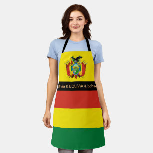 Bolivia Cooking, Bolivian Flag Chefs kitchen Apron