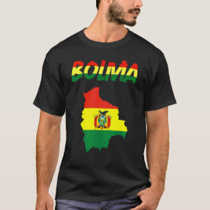 Bolivia Country Map Flag Bolivia Bolivian Flag Sou T-Shirt