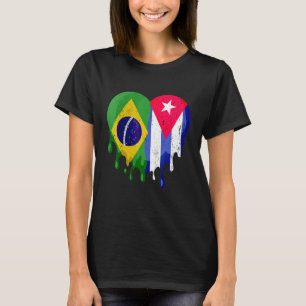 Bolivia Cuba Flag Heart Citizen Grown Patriot Coun T-Shirt