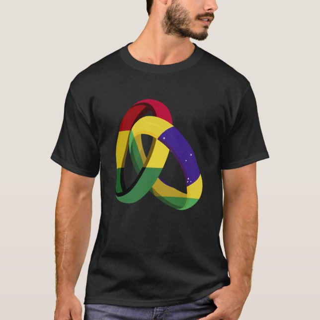 Bolivia Flag Brazil Grown Ring Marriage Wedding T-Shirt (Front)