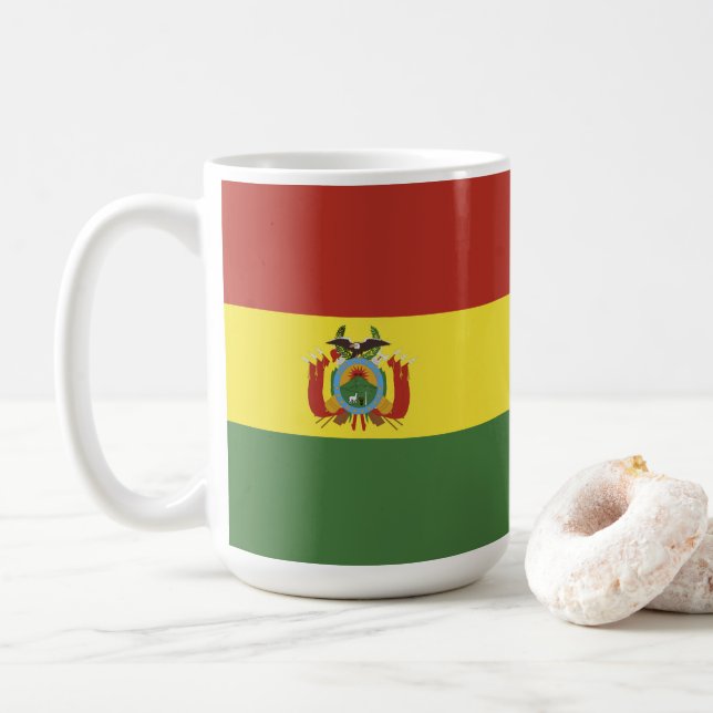 Bolivia flag coffee mug (With Donut)