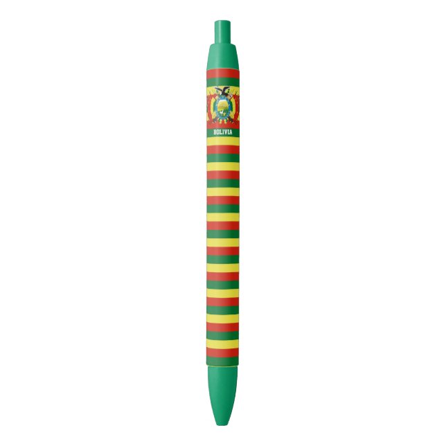Bolivia Flag Cute Patriotic Black Ink Pen (Front Vertical)