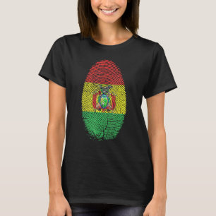 Bolivia Flag Fingerprint It Is In My Dna For Boliv T-Shirt