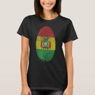 Bolivia Flag Fingerprint It Is In My Dna For Boliv T-Shirt