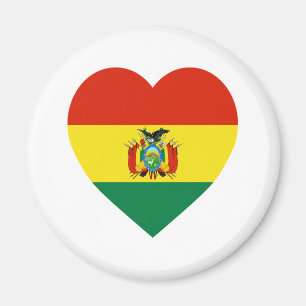 Bolivia Flag Heart Magnet