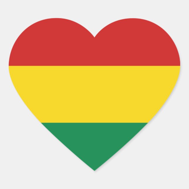 Bolivia Flag Heart Sticker (Front)