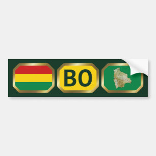 Bolivia Flag Map Code Bumper Sticker