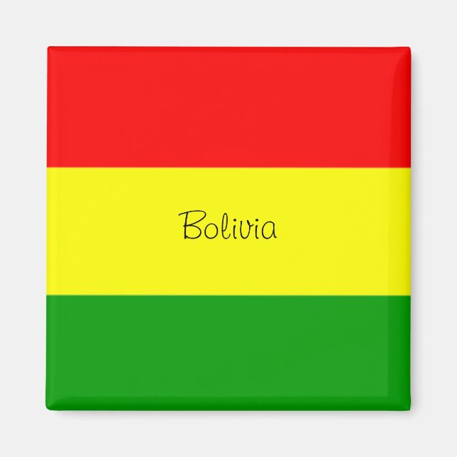 Bolivia: Flag of Bolivia refrigerator magnet (Front)