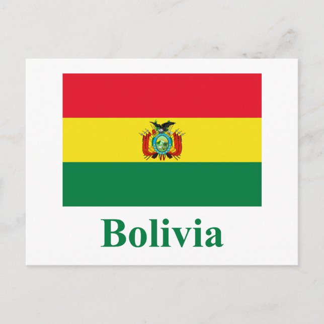 Bolivia Flag with Name Postcard (Front)