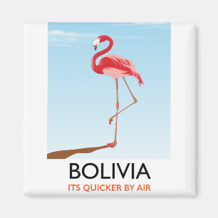 Bolivia Flamingo travel poster Magnet