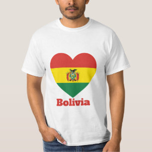 Bolivia Heart Flag T-Shirt