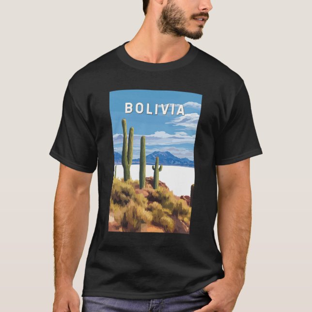 Bolivia Illustration Travel Art Vintage T-Shirt (Front)