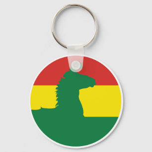 Bolivia Llama Alpaca Bolivian National Animal Flag Key Ring