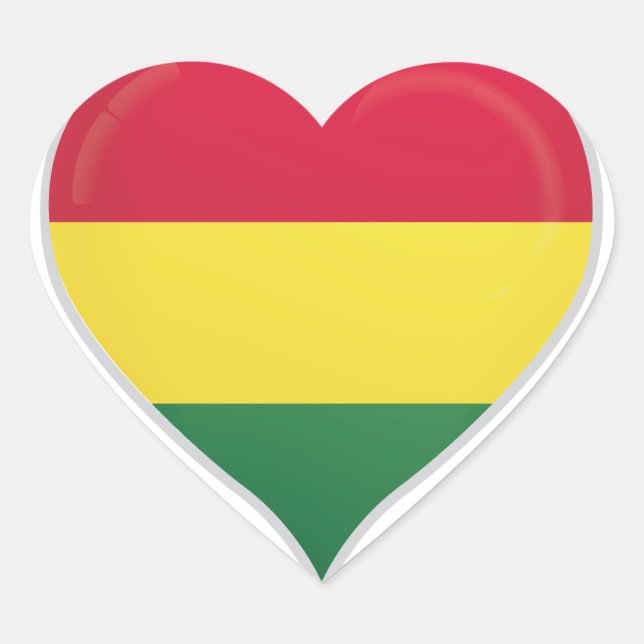 Bolivia love flag pride heart sticker (Front)