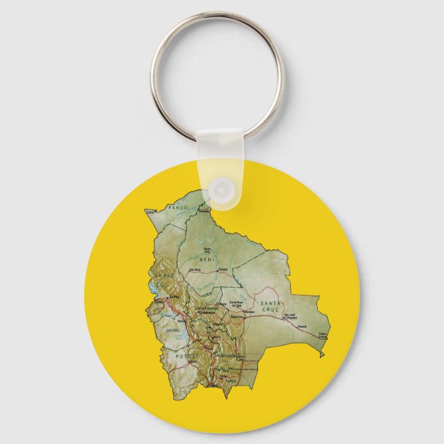 Bolivia Map Keychain (Front)