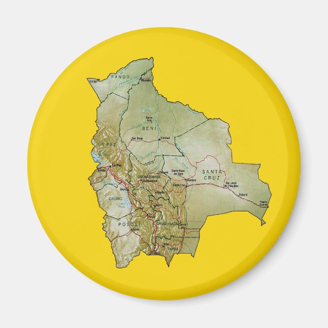 Bolivia Map Magnet (Front)