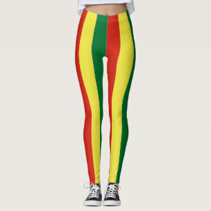 Bolivia National Flag Colours Vertical Striped Leggings