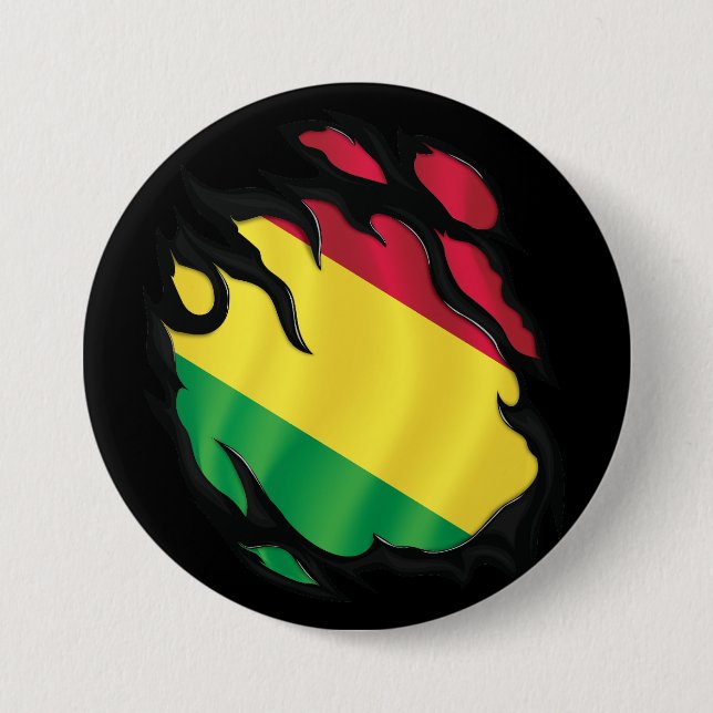 Bolivia Ripped Flag 7.5 Cm Round Badge (Front)