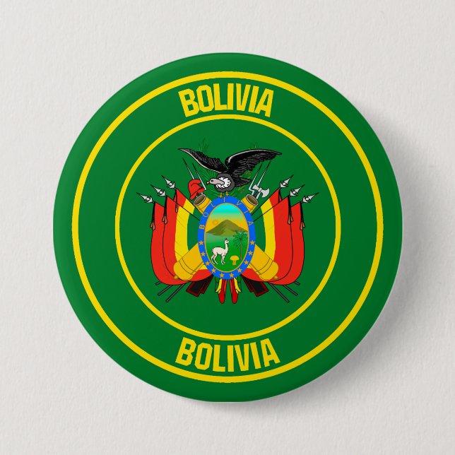 Bolivia Round Emblem 7.5 Cm Round Badge (Front)