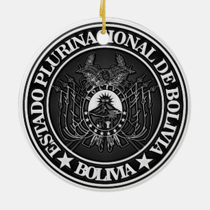 Bolivia Round Emblem Ceramic Ornament
