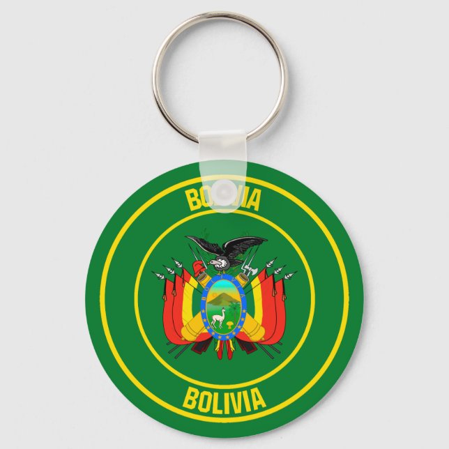 Bolivia Round Emblem Key Ring (Front)