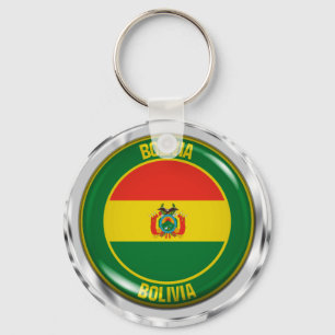 Bolivia Round Emblem Key Ring