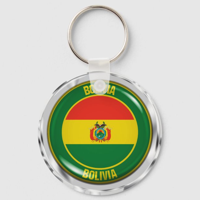 Bolivia Round Emblem Key Ring (Front)
