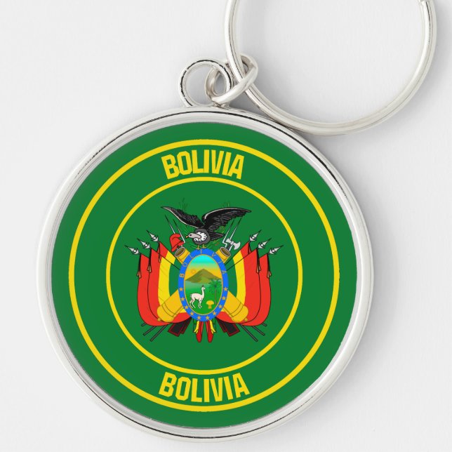 Bolivia Round Emblem Key Ring (Front)