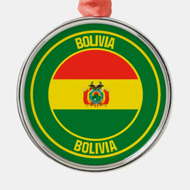 Bolivia Round Emblem Metal Ornament (Front)