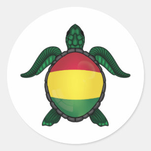Bolivia sea turtle flag classic round sticker