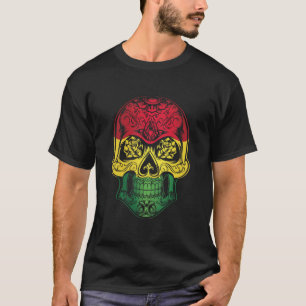Bolivia Skull And Roses Flag T-Shirt