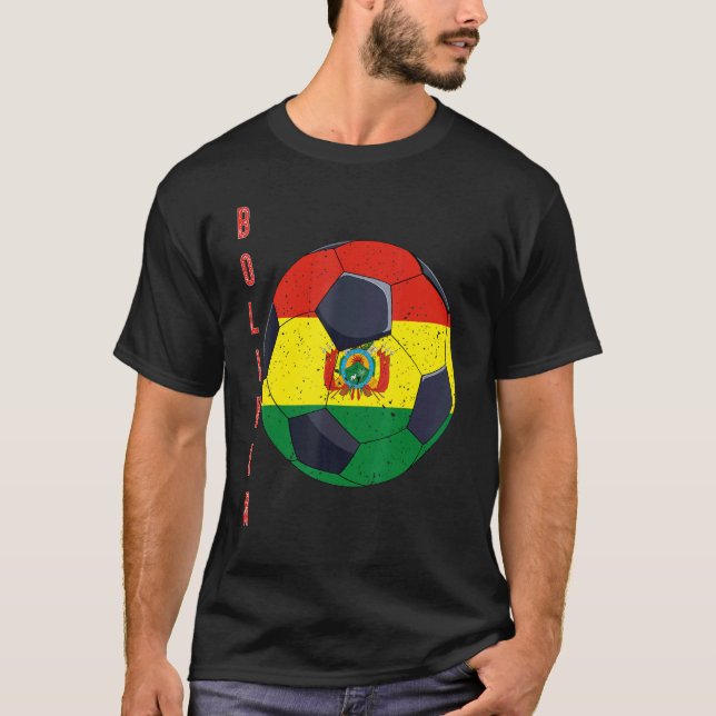 Bolivia Soccer Ball Bolivian Flag Football T-Shirt (Front)