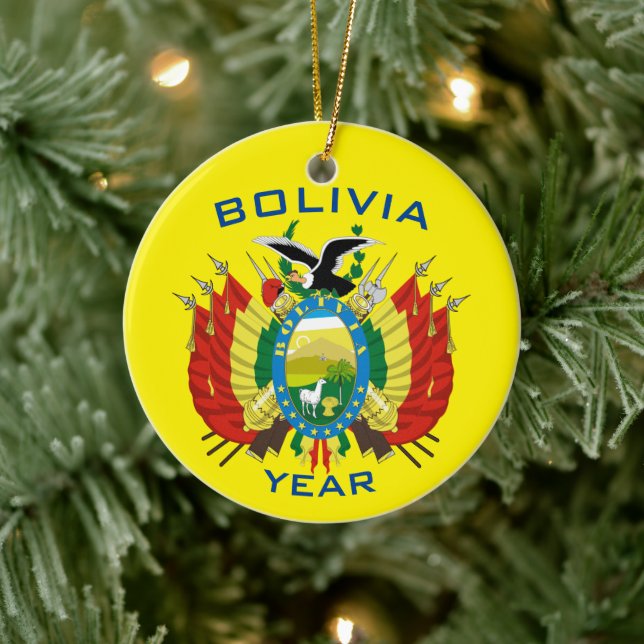 Bolivia Souvenir Christmas Ceramic Ornament (Tree)