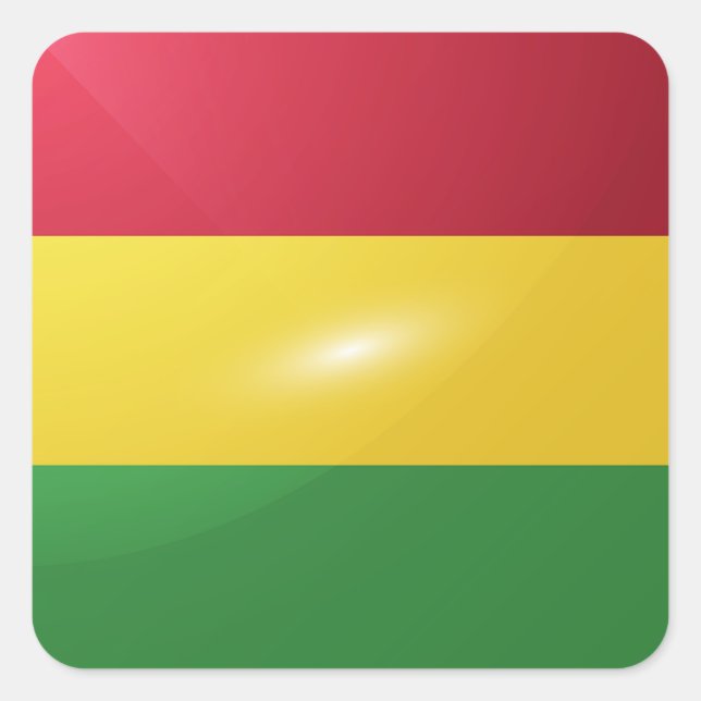 Bolivia square glossy flag sticker (Front)