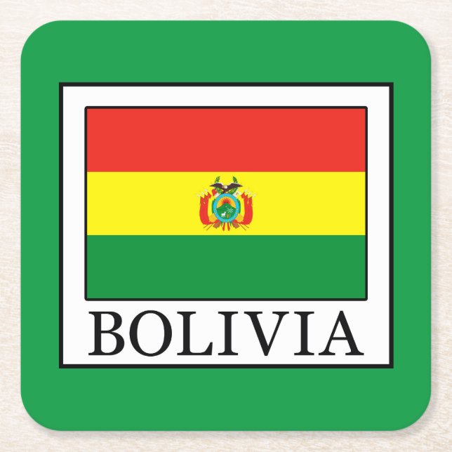 Bolivia Square Paper Coaster (Front)