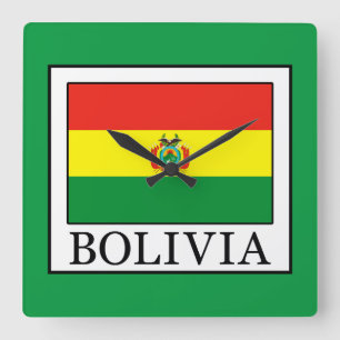 Bolivia Square Wall Clock
