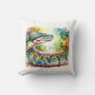 Bolivian anaconda 300724AREF122 - Watercolor Cushion