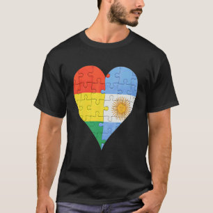 Bolivian Argentinian Flag Heart T-Shirt