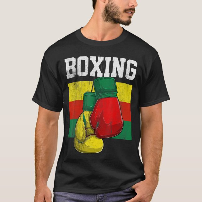 Bolivian Boxing Gloves Boxer Boxing  Bolivia Flag T-Shirt (Front)