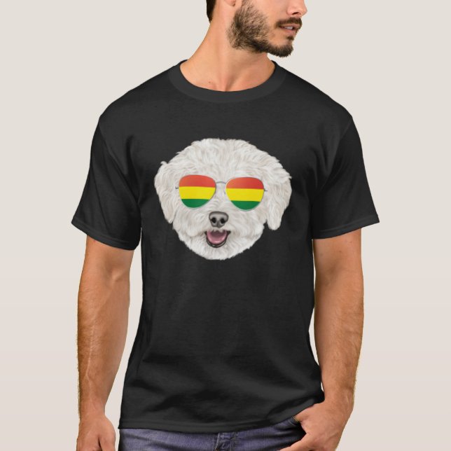 Bolivian Flag Bichons Frise Dog Bolivia Pocket T-Shirt (Front)
